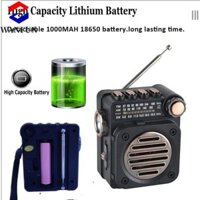 Đài phát thanh Mini bỏ túi RADIANTEDGE, Đài phát thanh nổi FM AM SW không dây, Loa tích hợp di động Bộ thu đèn pin LED Máy nghe nhạc Bluetooth Đi bộ