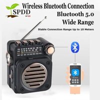 Đài phát thanh nổi SPDD, Bộ thu FM AM SW Pocket Mini Radio, Đèn pin LED di động Loa tích hợp không dây Máy nghe nhạc Bluetooth Du lịch