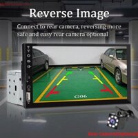 Đài phát thanh ô tô HTGHTG 7 Inch, Màn hình cảm ứng đa phương tiện Autoradio đa năng 7023 Đầu vào Aux ISO Power FM MP5 Player USB