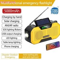 Đài phát thanh quay tay SOLARNOVA, Bộ sạc USB năng lượng mặt trời Đài phát thanh thời tiết khẩn cấp, Mới với La bàn 5000mAh Quét tự động AM / FM Đèn Flash khẩn cấp Phòng chống thiên tai khẩn cấp