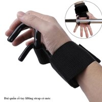 Đai quấn cổ tay lifting strap có móc thanh đòn tạ tập nâng tạ, tập gym cho nam nữ
