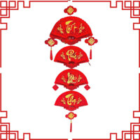 Dải Quạt Tết Phúc Lộc Thọ Trang Trí Tết 2025 Quạt Đỏ Trang Trí Tết Dài 1m Treo Cửa Quạt Tết 2025