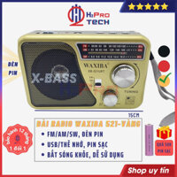 Đài Radio Cho Người Già Waxiba 521U Fm-Am-Sw Kiêm Máy Nghe Nhạc Usb - Thẻ Nhớ - Đèn Pin - Tặng Pin Sạc 50K - H2Pro Tech