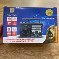 ĐÀI RADIO FM & Cát-sét ĐẠI CÁT DC-9999BT hỗ trợ Bluetooth, thẻ nhớ, USB, Chạy pin sạc hoặc pin đại.