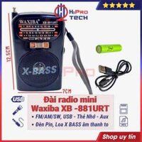 Đài Radio Mini, Đài Radio Cho Người Già Waxiba XB-881URT Cao Cấp Mp3/Usb/Thẻ Nhớ/Đèn Pin-Quà 50K Pin Sạc-H2Pro Tech