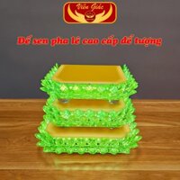 Đài Sen Pha Lê Đặt Tượng Phật Đế Vuông Led Đổi Màu VIÊN GIÁC, Vật Phẩm Trang Trí Bàn Thờ
