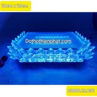 Đài Sen Pha Lê Thờ Quan Âm Vuông Đèn LED 7 màu 20cm x 25cm