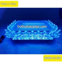 Đài sen pha lê thờ Quan Âm vuông đèn Led 7 màu 10cm x 12cm