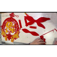 Dải treo cửa tết 2024, liễn treo cửa trang trí tết chữ Tiếng Việt (Phúc, Chúc mừng năm mới... )loại to đường kính 38cm