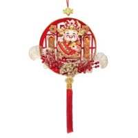 Dải treo ông thần tài kết hợp bông hoa kim tài lộc