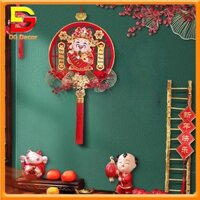 Dải Treo Thần Tài Lắc Đầu Đón Tài Lộc Độc Đáo Vòng Hoa Treo Cửa Đón Tết May Mắn DC-175