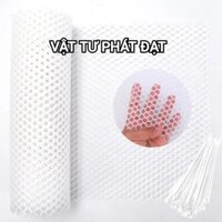 Dài từ 2m đến 10m x cao 1n lưới nhựa mắt cáo màu trắng dùng để làm lồng gà , vịt, quây vườn ao ...