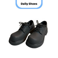Daily Shoes Giày Da Nam Giày Chunky Derby Mario Đế Cao 6cm Da Lộn Nubuck Unisex