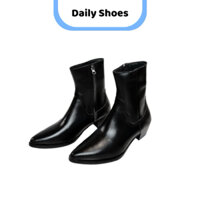 Daily shoes Giày da nam Lukas boot da bò, đế phíp gỗ cao 5cm. Bảo hành da và đế 12 tháng