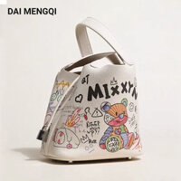 Daimengqi Túi xách nữ Giỏ đựng rau gấu vui nhộn cho trẻ em Túi xô Túi Tote