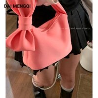 Daimengqi Túi xách nữ Sweet Bow Bandage Phong cách Hàn Quốc Đa năng Ins Chain Túi xách thời trang mới