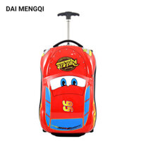 Daimengqi Xe hành lý trẻ em hoạt hình 18 inch du lịch lên máy quay có thể gắn hộp xe đẩy 3D