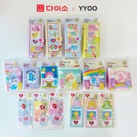 DAISO CARE Bear Collect Book Album sưu tập 4 lỗ 1 ngăn 3 lỗ kèm móc khóa mini hình gấu chăm sóc Hàn Quốc