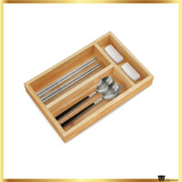 DAISO [Daisyo Korea] Khay Đựng Dao Kéo Bằng Gỗ Sắp Xếp Gọn Gàng