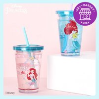 DAISO [Diso Korea] ❤️Bình Nước Dung Tích 330ml Kèm Ống Hút In Hình Công Chúa Disney Xinh Xắn❤️ Cốc Uống Nước Maermaid/Lạnh Nhũ/Chấm Ngọc Trai/Kim Tuyến/Chấm Ngọc Trai