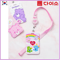[Daiso Hàn Quốc] Hộp đựng thẻ Id Carebears Hộp đựng thẻ sinh viên Vòng cổ Dây đeo thẻ ảnh