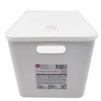 Daiso Hộp nhựa có nắp R30 hình chữ nhật màu trắng 36.5x26x24cm