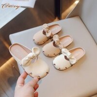 Daisy 's studio Mùa hè thời trang trẻ em nơ sandal phẳng đế mềm dép thoải mái