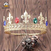 Dalaohu Baroque Crown, Sáng Bóng Vintage Nữ Hoàng Vương Vương Miện Tiara, Sang Trọng Có Thể Điều Chỉnh Thanh Lịch Mũ Cô Dâu Tiara Nữ Người Đàn Ông