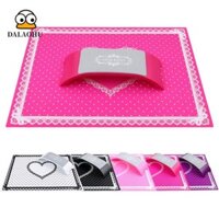 Dalaohu Đệm Móng Tay Dụng Cụ Làm Móng Tay, Bộ Thảm Bàn Nghệ Thuật Làm Móng Tay Có Thể Giặt Được Trái Tim Tình Yêu, Gối Tay Silicon Chịu Nhiệt Đa Năng Không Dính Có Thể Gập Lại Tại Nhà