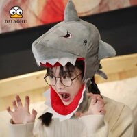 Dalaohu Mũ Đội Đầu Khủng Long, Búp Bê Bông PP Xanh Sang Trọng Mũ Khủng Long, Hoạt Hình Người Lớn Vui Nhộn Dễ Thương Sang Trọng Mũ Cá Mập Đảng