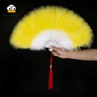 Dalaohu Thổ Nhĩ Kỳ Quạt Lông Vũ, Nhiều Màu Sắc Với Tua Rua Quạt Gấp Đám Cưới, Thời Trang Thanh Lịch Lớn Lông Vũ Cầm Tay Quạt Trang Trí Tiệc Cưới
