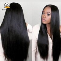 Dalaohu Tóc Giả Dài Thẳng, Màu Đen Chịu Nhiệt Cosplay Gothic Tóc Giả, Fasion Halloween Đảng Giữa Bộ Tóc Giả Tổng Hợp Thoáng Khí Cho Nữ