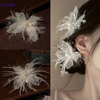 Dalee 2 Kẹp Tóc Lông Vũ Cô Dâu, Trang Sức Tóc Cưới Sang Trọng Tinh Tế, Thời Trang Cổ Tích Lông Bướm Kẹp Tóc Bé Gái