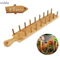 Dalee Gỗ Taco Giá Đỡ, Tay Cầm Tre Taco Đĩa Giá, Thân Thiện Với Môi Trường Tự Nhiên Lấy 8 Vỏ Mềm Hoặc Cứng Taco Tongs Món Khai Vị Bộ Máy Chủ Nhà Bếp