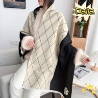 Dalia Lưới Camellia Ấm Khăn Choàng Quấn, Mùa Thu Đông Chăn Cashmere Khăn Choàng, Hijab Dày Dài Pashmina Sang Trọng Khăn