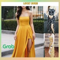 Đầm 2 dây body dự tiệc hở lưng xinh xắn xẻ tà có quần trong phong cách trẻ trung Hàn Quốc DD02