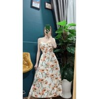 đầm 2 dây cổ đổ thời trang