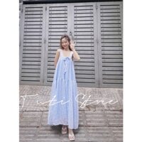 Đầm 2 dây cột nơ tiểu thư MOCHI DRESS xanh dương