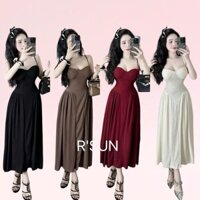 Đầm 2 Dây Cúp Ngực Xếp Ly Eo Tăm Hàn Quý Phái CC029