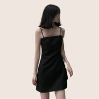 Đầm 2 Dây Đen Chất Umi - Váy Hai Dây Dáng Lỡ ôm body quyến rũ
