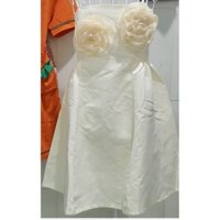 Đầm 2 dây hàng tk hoa nổi (vàng kem, đen , hồng) dưới 52kg