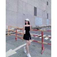 ❣Đầm 2 dây hở lưng xẻ form A (có mút ngực)