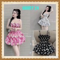 Đầm 2 dây nhúng ngực form bí chéo dày moking tôn dáng, tôn da đi chơi, đi tiệc, đi biển siêu xinh