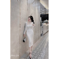 Đầm 2 dây ren liền thân kèm khoác tay