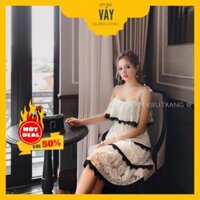 ĐẦM 2 DÂY REN TẦNG PHỐI MÀU 🌈 QC CỰC ĐẸP ẢNH THẬT CLIP🌈