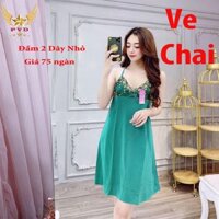 Đầm 2 dây thun lạnh ngủ