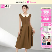 Đầm A xòe phối cổ thời trang GUMAC DF03039