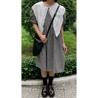 đầm baby doll caro cổ thuỷ thủ dễ thương