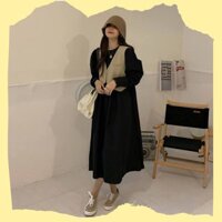 Đầm Baby Doll dáng dài - Kèm Áo Gile - Váy Dài Dễ Thương - Hàng Quảng Châu Chất Lượng