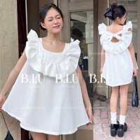Đầm baby doll phom rộng tay bèo xòe nơ lưng xinh xắn đáng yêu Boni Dress Biu Clothing BB0293